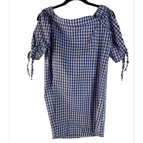 Blue Checked Shift Dress - Picture 3 of 5